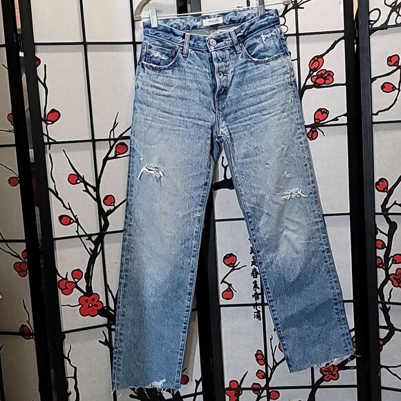 MOUSSY VINTAGE Elma Wide Straight In Blue Size 25 - Picture 3 of 14